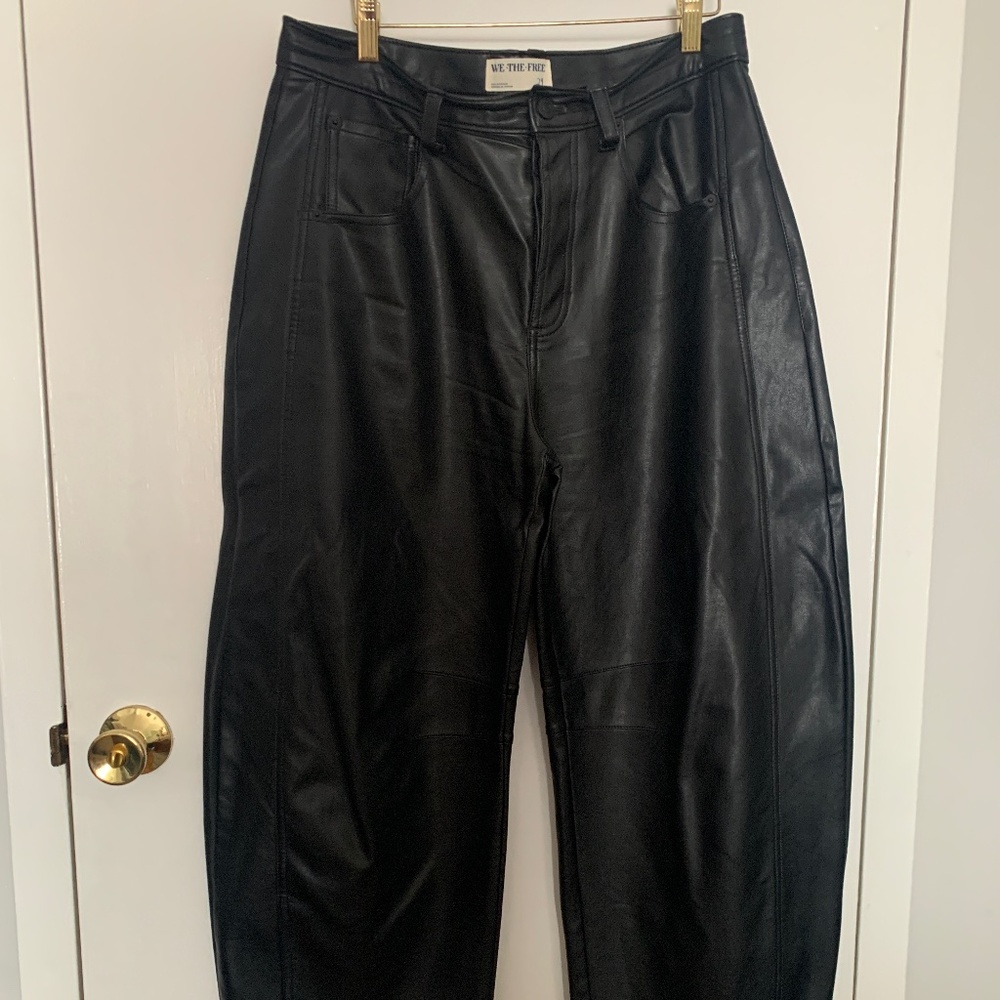 Faux leather pants